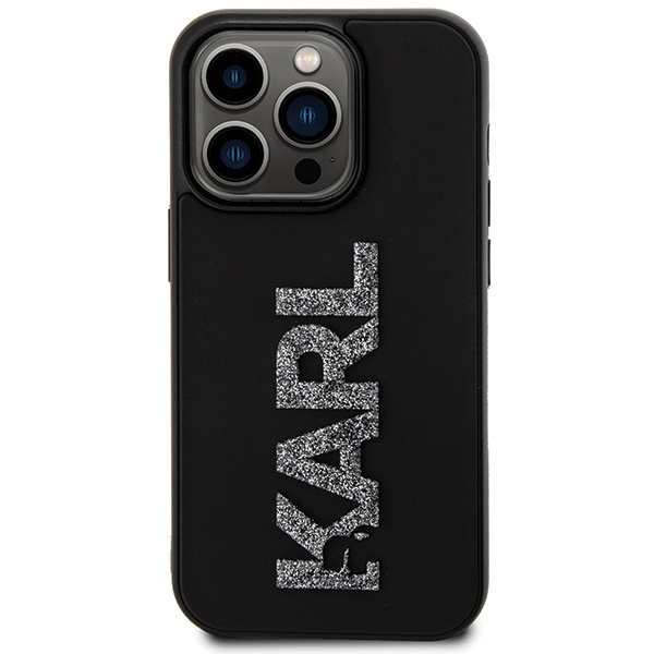 Karl Lagerfeld KLHCP15L3DMBKCK Apple iPhone 15 Pro hardcase 3D Rubber Glitter Logo black