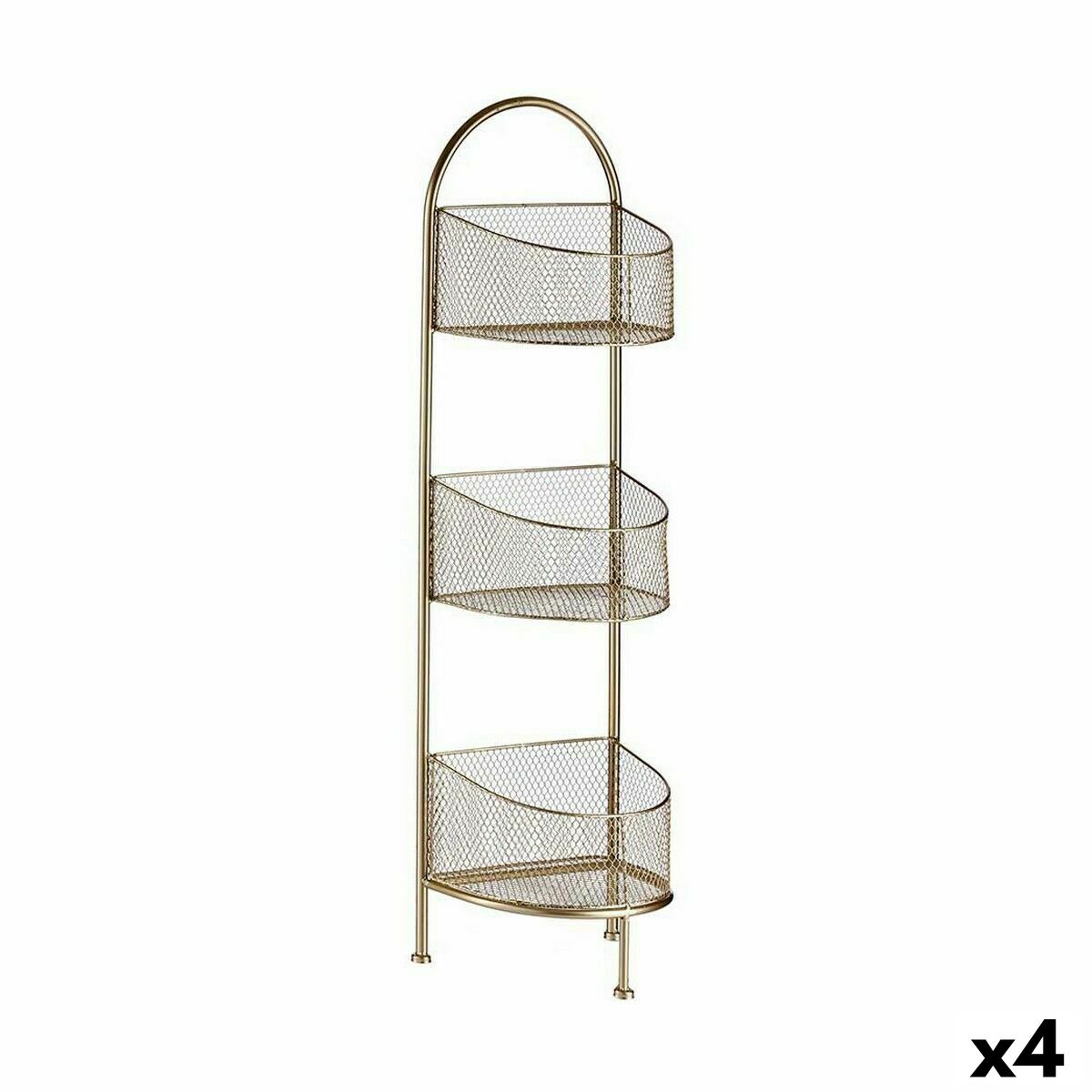 Shelves Golden Metal 21,2 x 97 x 28,5 cm (4 Units)