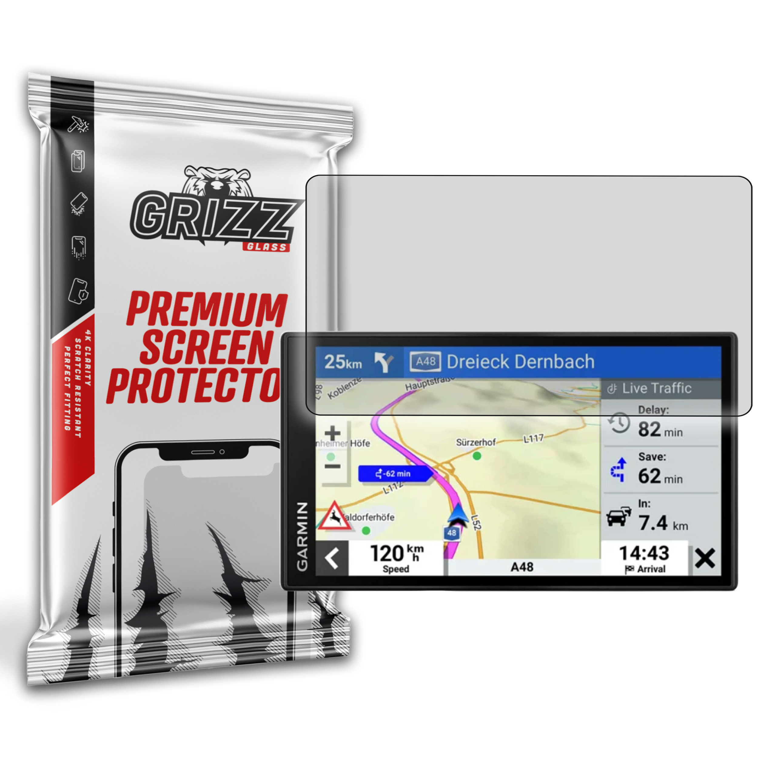 GrizzGlass PaperScreen Garmin DriveCam 76