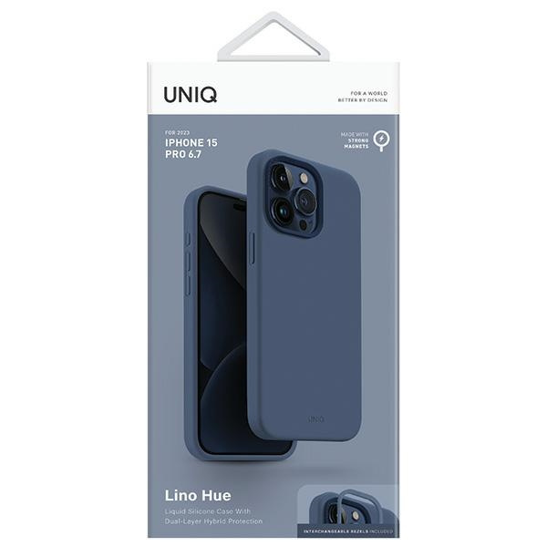 UNIQ Lino Hue Apple iPhone 15 Pro Max MagClick Charging navy blue