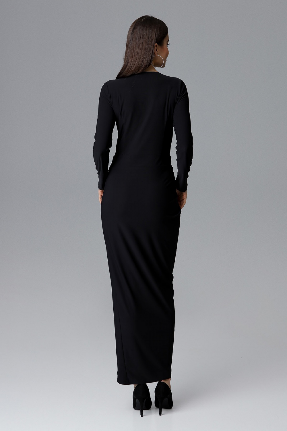 Langes Kleid model 126213 Figl schwarz Damen