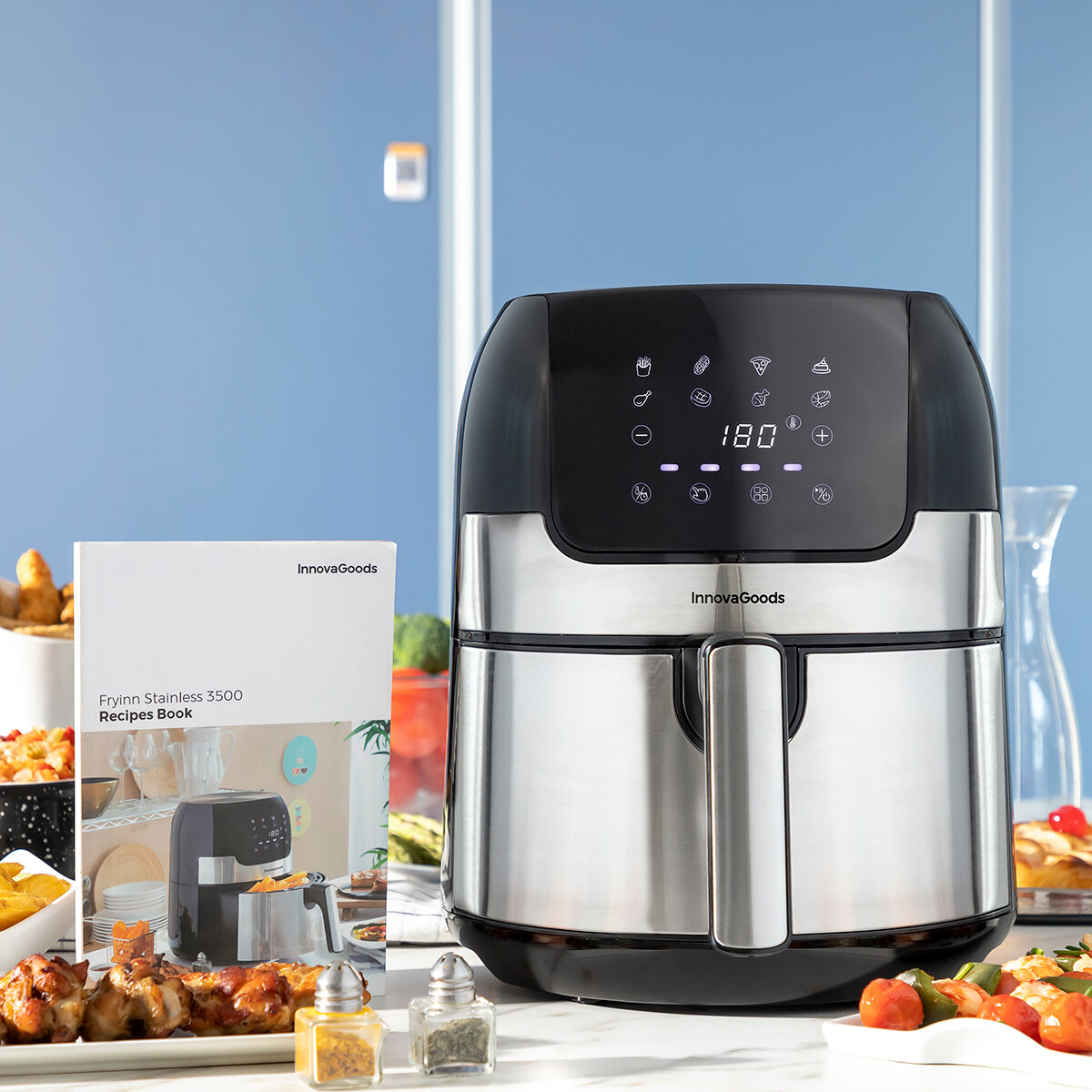 No-Oil Fryer InnovaGoods Fryinn 3500 Black Stainless steel 1400 W 3,5 L No-Oil Fryer InnovaGoods Fryinn 3500 Black Stainless steel 1400 W 3,5 L