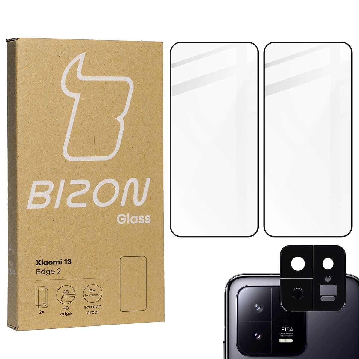 BIZON Edge 2 2x screen glass + camera glass Xiaomi 13
