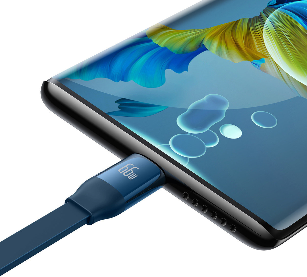 Baseus Bright Mirror 2 retractable cable 3in1 USB Type A - micro USB + Lightning + USB Type C 66W 1.1m blue