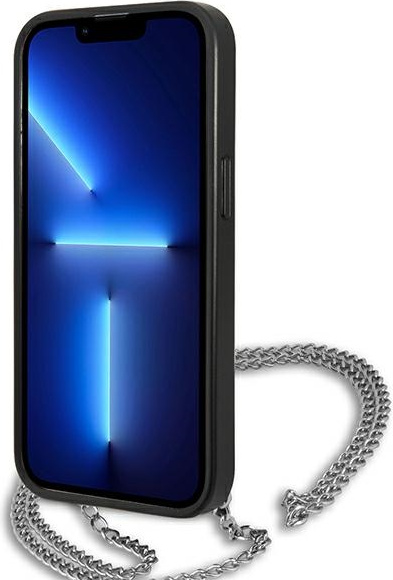 Karl Lagerfeld KLHCP13MPMK Apple iPhone 13 hardcase black Leather Textured and Chain