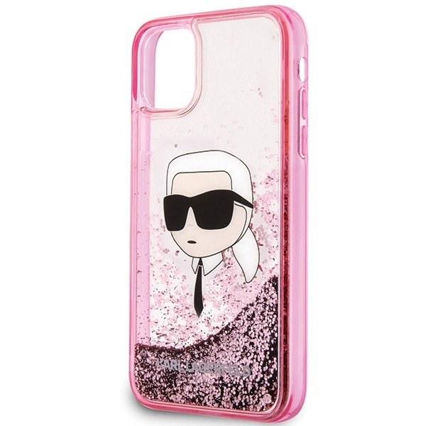 Karl Lagerfeld KLHCN61LNKHCP Apple iPhone 11/XR hardcase Glitter Karl Head pink