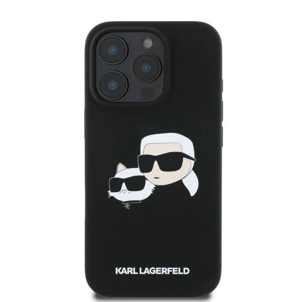 Etui Karl Lagerfeld KLHMP16XSKCHPPLK Apple iPhone 16 Pro Max hardcase Silicone Double Heads Print MagSafe czarny