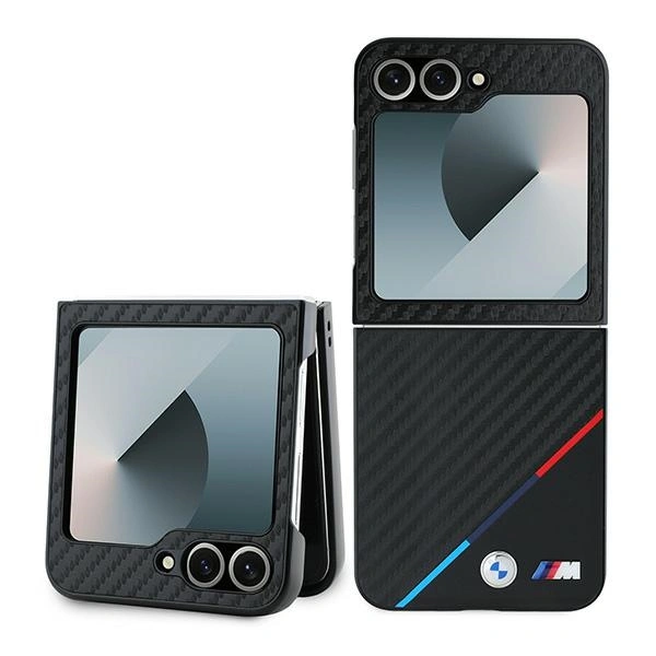 Case BMW BMHCZF623PUDTK Samsung Galaxy Z Flip6 hardcase Carbon Tricolor black/black