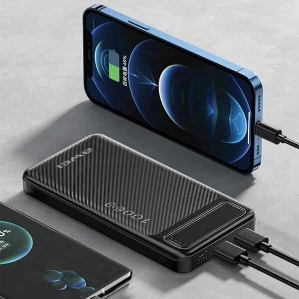 AWEI P5K powerbank 2xUSB-A, 2xUSB-C 10000mAh 2.1A black