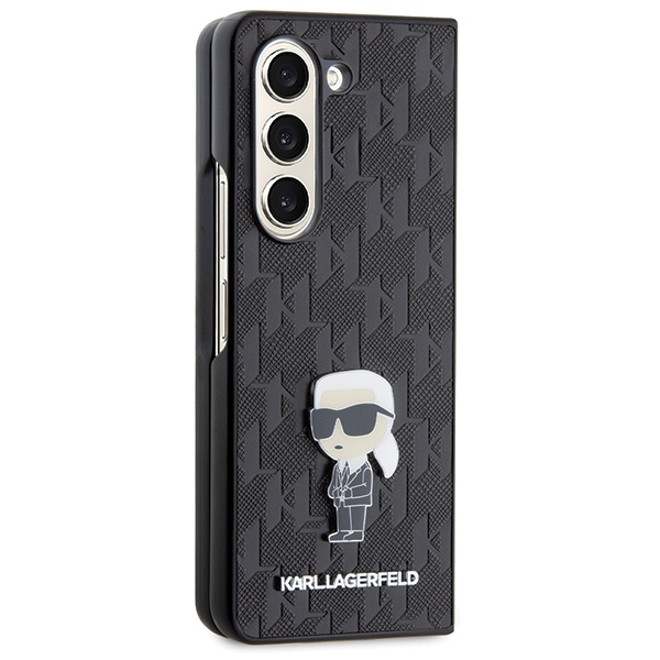 Karl Lagerfeld KLHCZFD5SAPKINPK Samsung Galaxy Z Fold5 hardcase Saffiano Monogram Ikonik Pin black