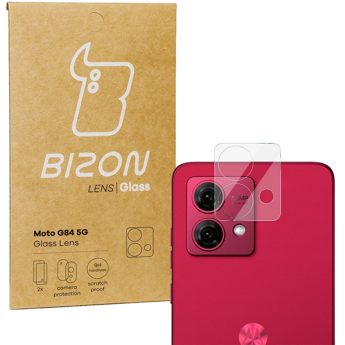 Bizon Glass Lens Motorola Moto G84 5G [2 PACK]