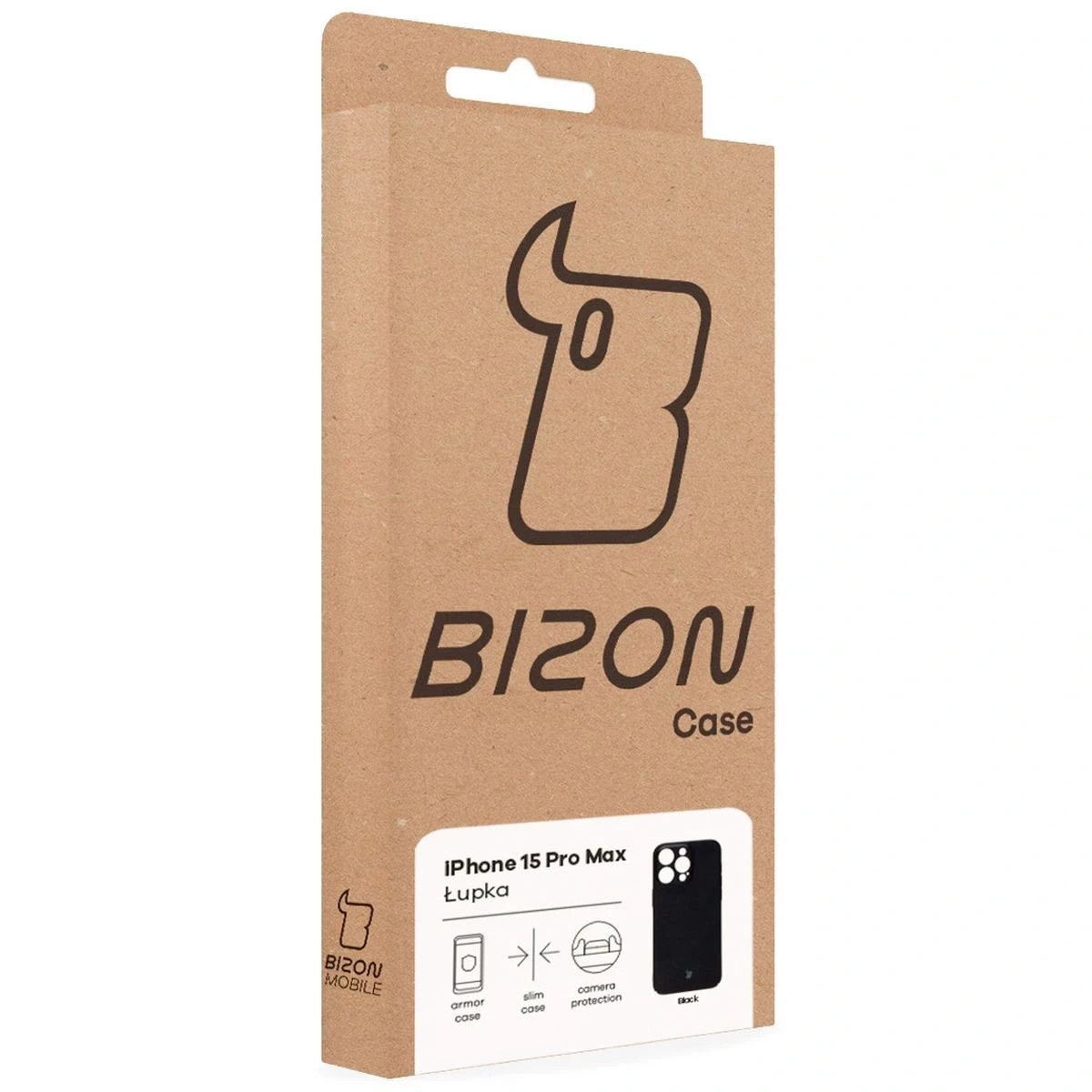 Etui Bizon Case Łupka do Apple iPhone 15 Pro Max czarne