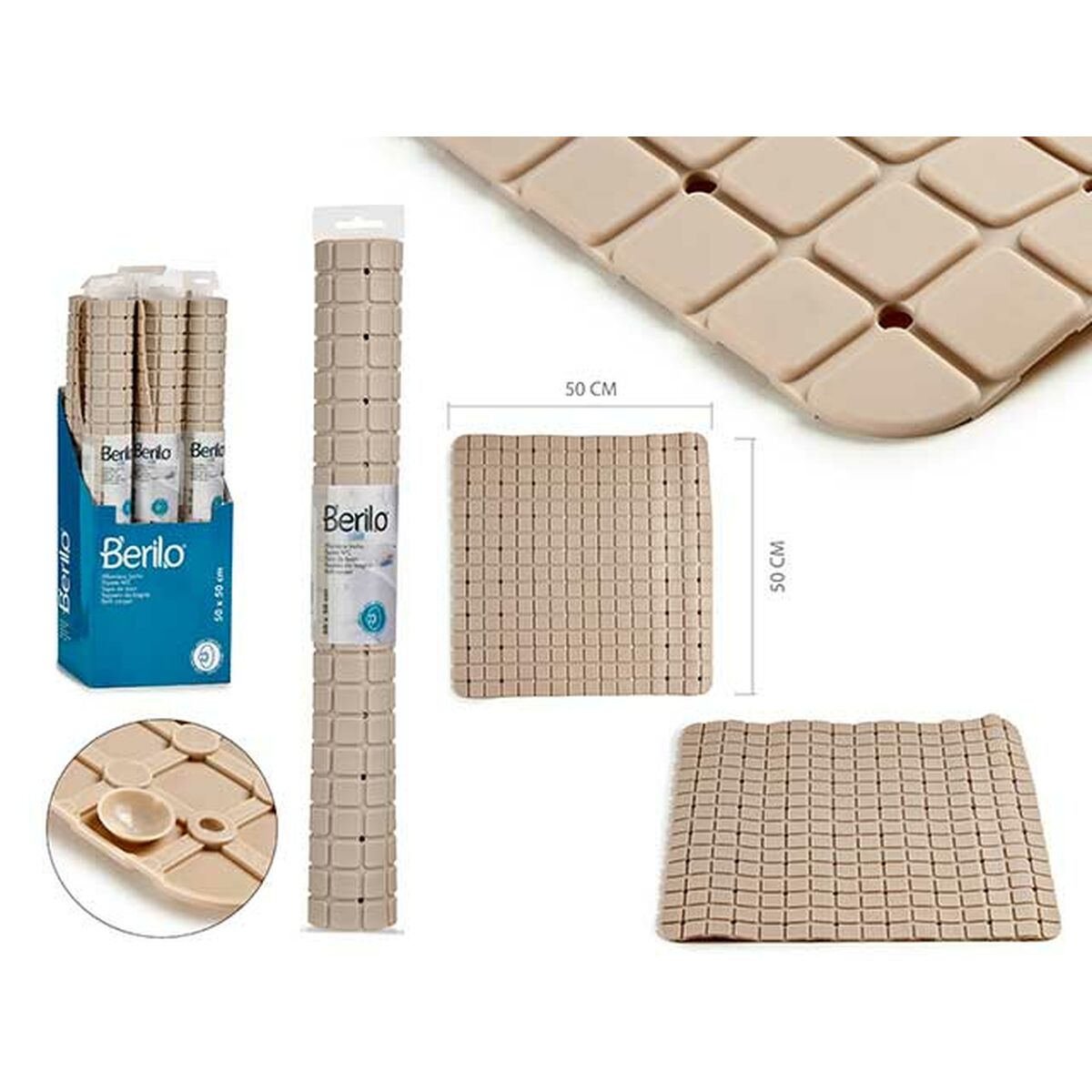 Bath rug Berilo AR1910103 Beige 0,03 x 50 x 50 cm (6 Units)