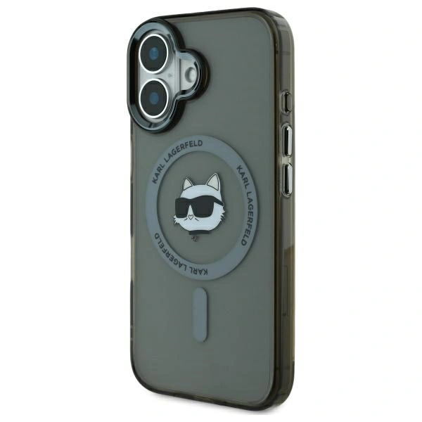Karl Lagerfeld KLHMP16MHLSCHK Apple iPhone 16 Plus hardcase IML Metal Choupette Head MagSafe black