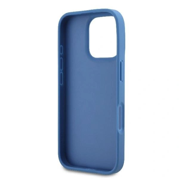Case Guess GUHCP16LP4TDSCPB Apple iPhone 16 Pro hardcase Leather Metal Logo Strass Crossbody blue