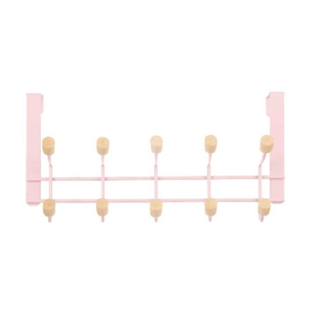 Door Coat Rack Pink Wood Metal 35 x 17 x 15 cm (6 Units)