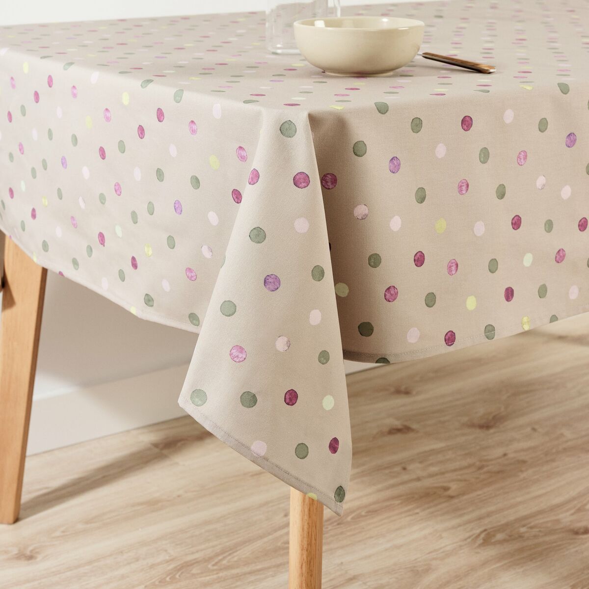 Tablecloth Belum Brown 155 x 155 cm Spots