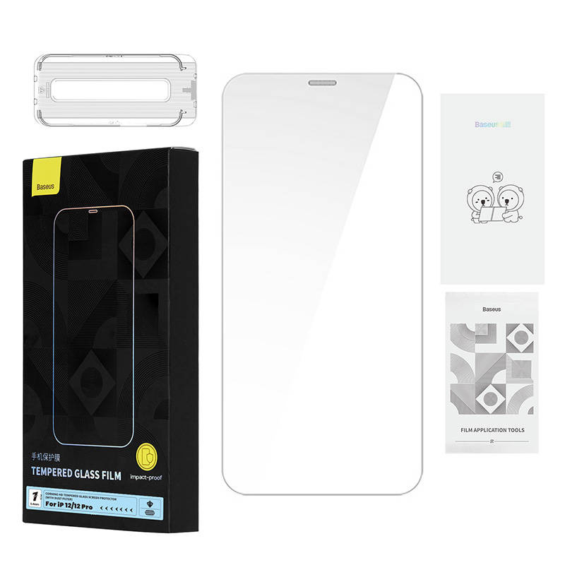 Baseus 0.4mm Corning HD Tempered Glass Apple iPhone 12/12 Pro + cleaner kit