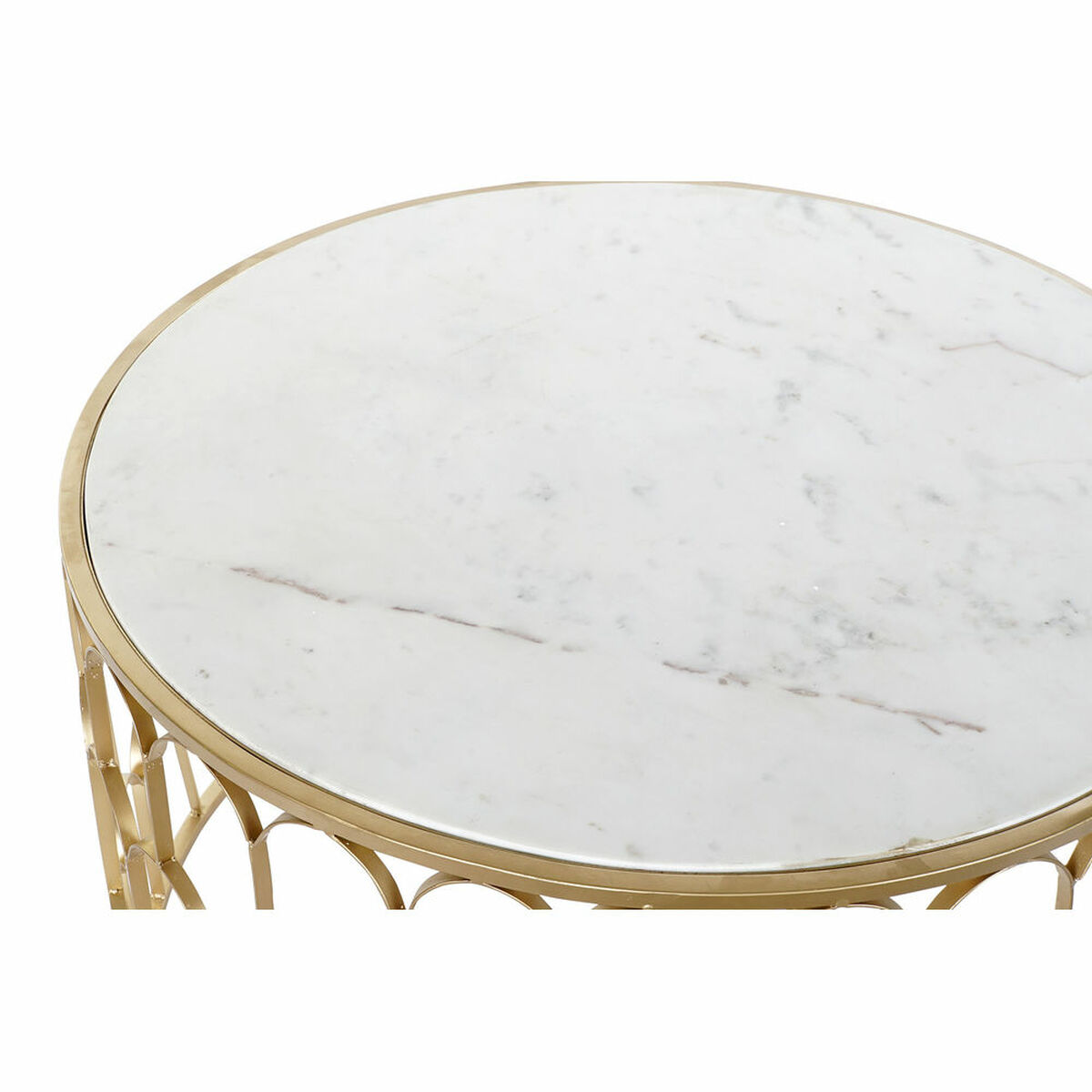 Side table DKD Home Decor 8424001823222 87 x 87 x 51,5 cm Golden Aluminium White Marble Iron