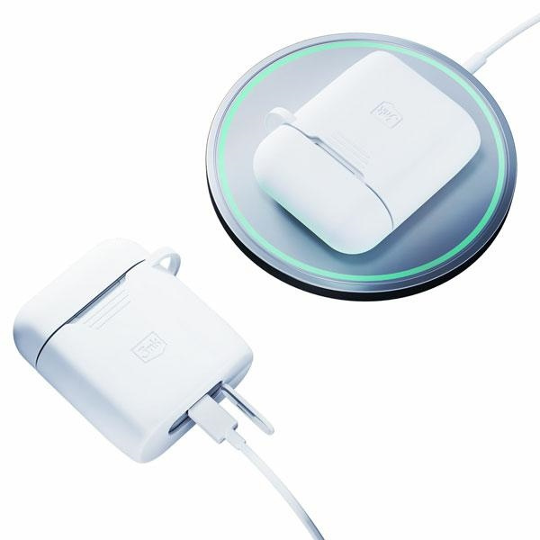 3MK Silicon Case Apple AirPods 2 + carabiner white
