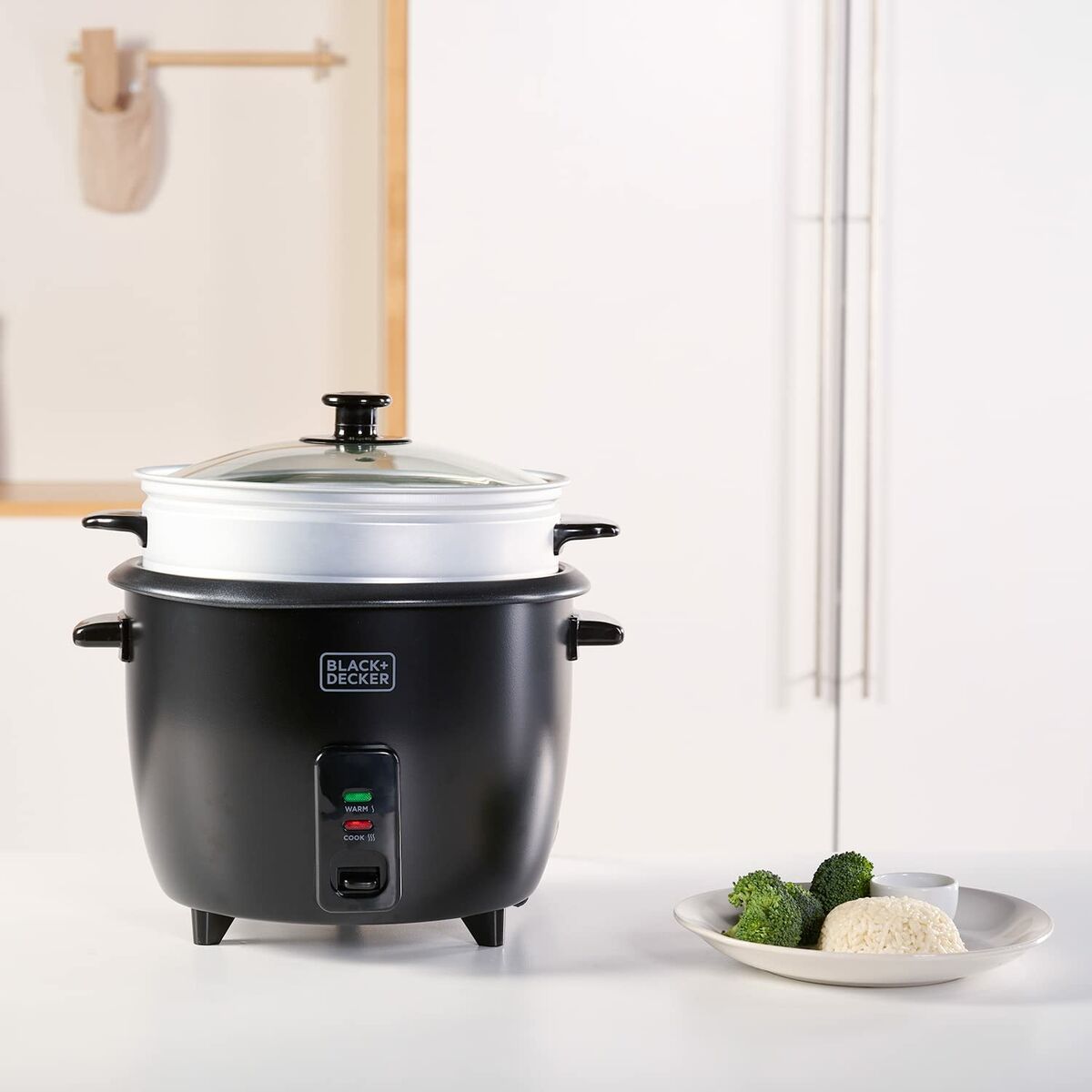 Rice Cooker Black & Decker BXRC1800E Black 1,8 L White Aluminium 700 W Rice Cooker Black & Decker BXRC1800E Black 1,8 L White Aluminium 700 W