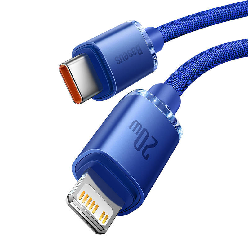 USB-C do Lightning Cable Baseus Crystal, 20W, PD, 2m (blue)