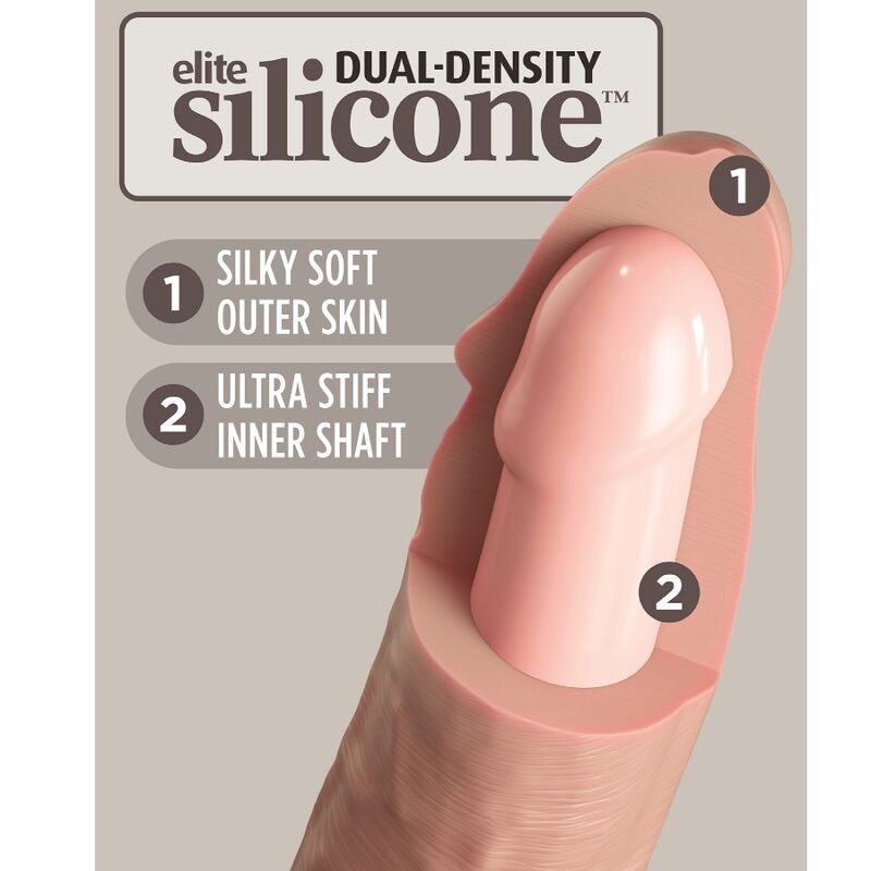 KING COCK ELITE - REALISTIC DILDO VIBRATOR & SILICONE REMOTE CONTROL 17.8 CM