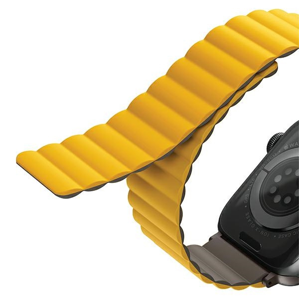 UNIQ Revix strap Apple Watch 4/5/6/7/SE/8/9/Ultra 44/45/49mm Reversible Magnetic mustard-khaki/mustard-khaki