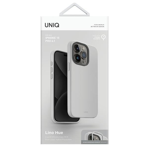 UNIQ Lino Hue Apple iPhone 15 Pro MagClick Charging chalk grey