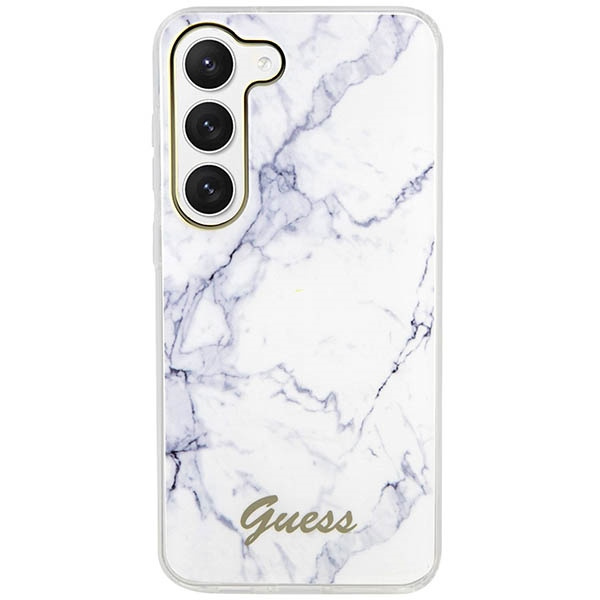 Guess GUHCS23MPCUMAH Samsung Galaxy S23+ Plus white hardcase Marble