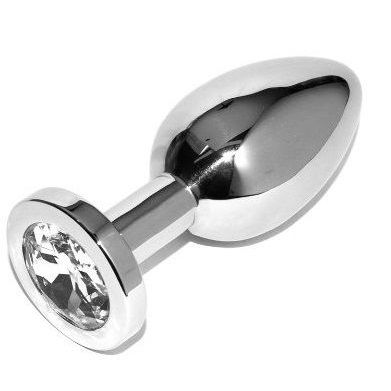 METALHARD ANAL PLUG DIAMOND CLEAR SMALL 5.71CM