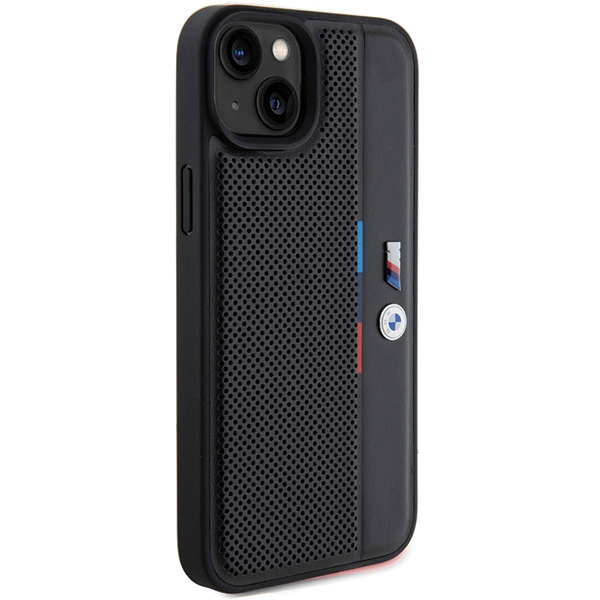BMW BMHCP15M23PUPVK Apple iPhone 15 Plus / 14 Plus hardcase Perforated Tricolor Line black