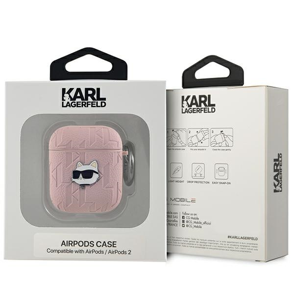 Karl Lagerfeld KLA2PGCHPP Apple AirPods 1/2 cover Monogram Choupette Head pink