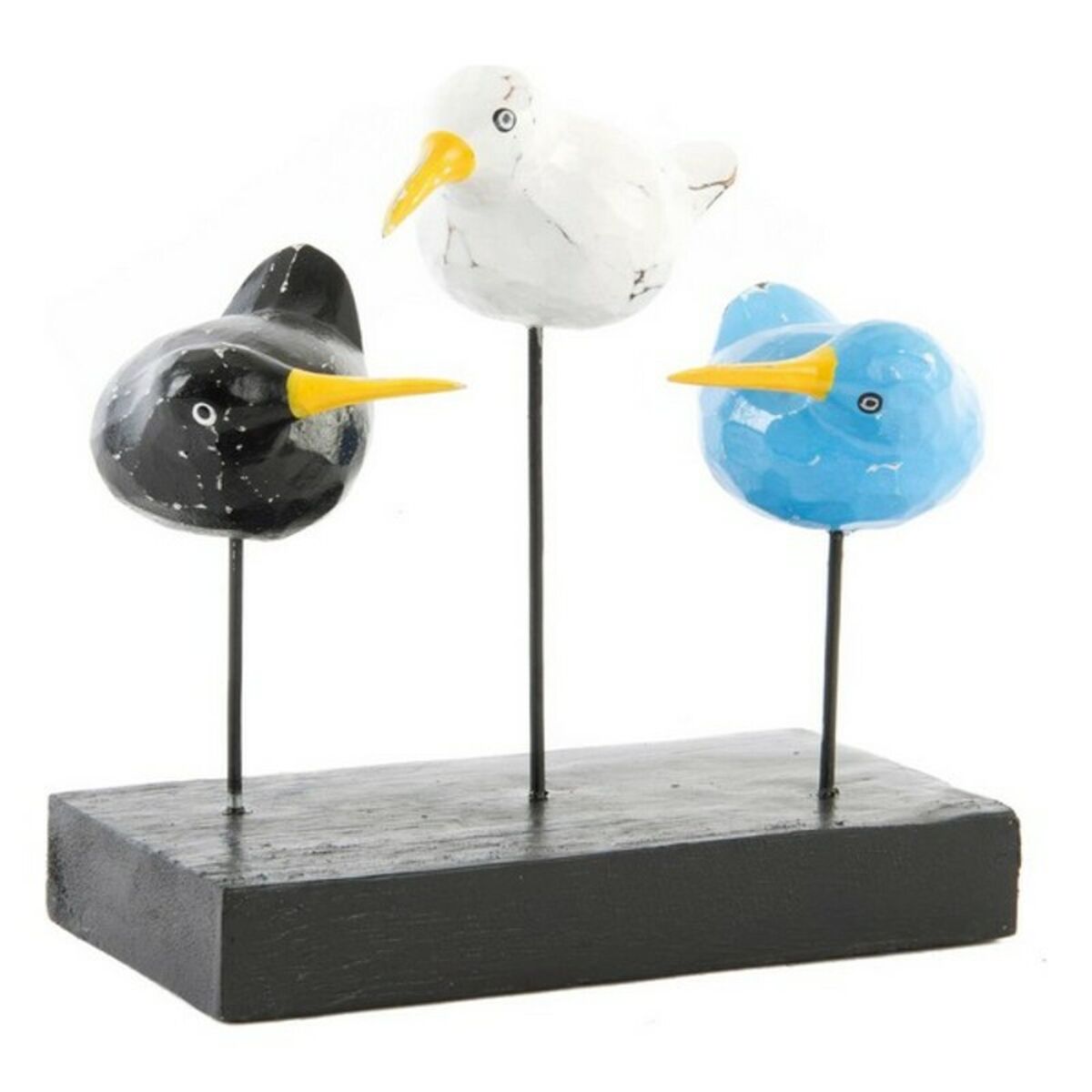 Decorative Figure DKD Home Decor Wood Metal Birds Kiwi Mediterranean