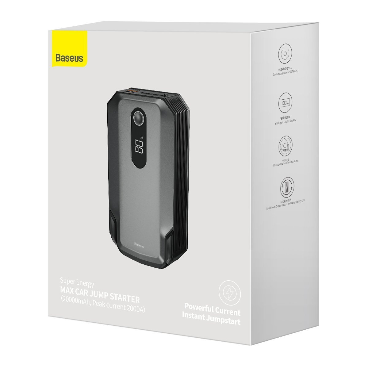 Baseus Super Energy Max Car Jump Starter, Powerbank 20000mAh, 2000A, USB (black)