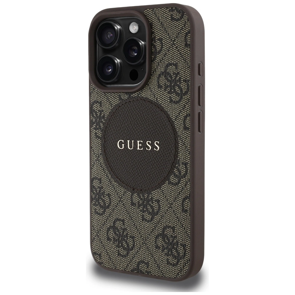 Guess 4G Circle Classic Logo MagSafe Apple iPhone 16 Pro Max brown