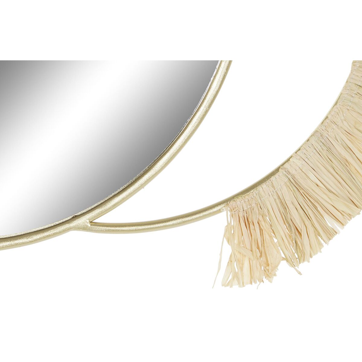 Wandspiegel DKD Home Decor natürlich Gold Metall Randbereich Boho (89 x 2 x 40 cm)