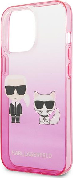 Karl Lagerfeld KLHCP13LTGKCP Apple iPhone 13 Pro hardcase pink Gradient Ikonik Karl & Choupette