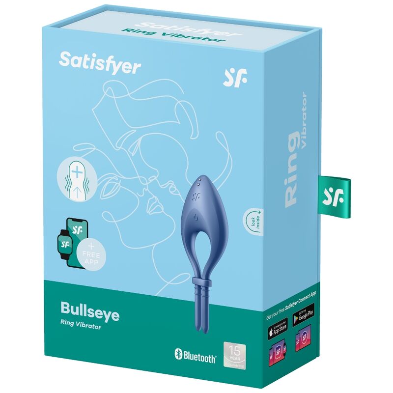 SATISFYER BULLSEYE RING VIBRATOR APP - BLUE