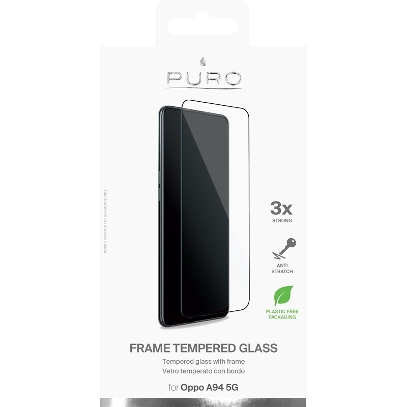 PURO Frame Tempered Glass Oppo A94 5G (black)