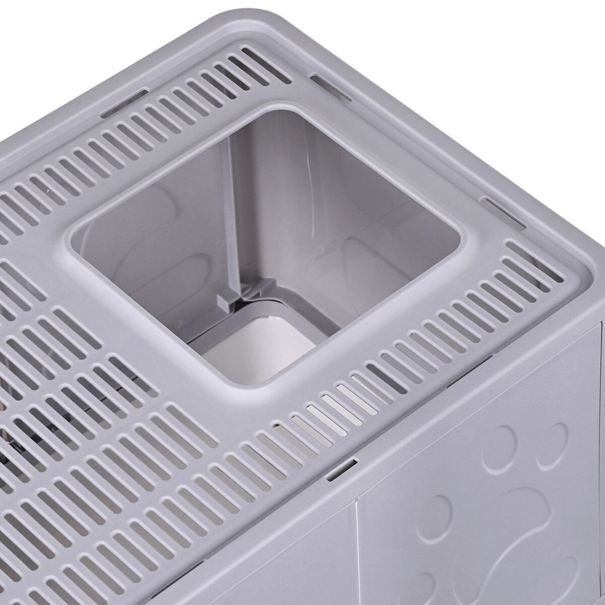 Cat Litter Box Diamentiq Yoko White Grey Plastic Cat Litter Box Diamentiq Yoko White Grey Plastic