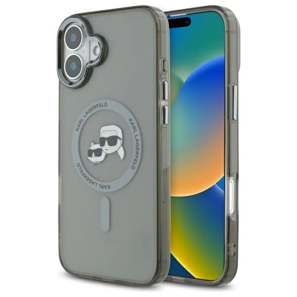 Etui Karl Lagerfeld do Apple iPhone 16 Plus hardcase IML Metal Karl&Choupette Head MagSafe czarny