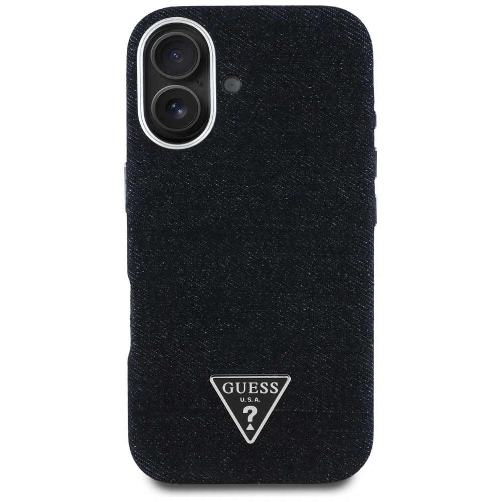 Guess Denim Triangle Logo MagSafe Apple iPhone 16 black