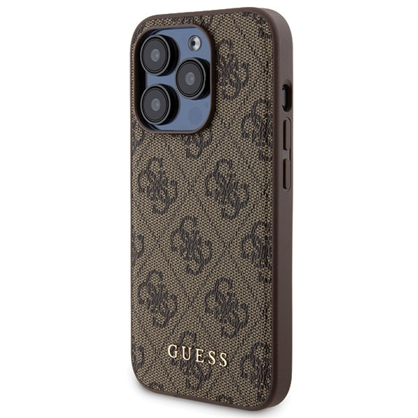 Guess GUBPM5P15L4GEMGW Apple iPhone 15 Pro hardcase + Powerbank 5000mAh MagSafe 4G Metal Logo brown