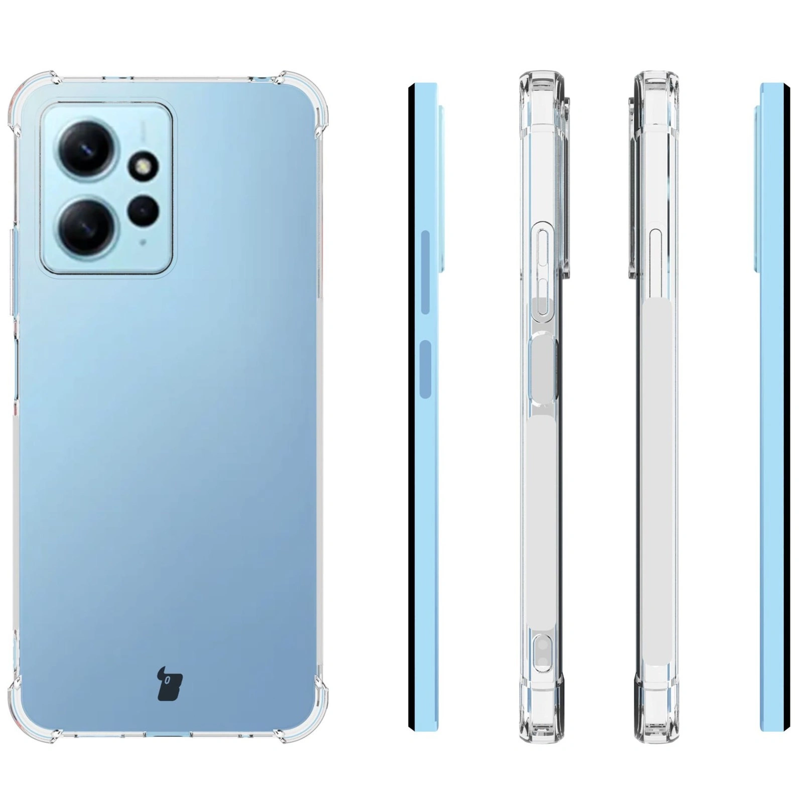 Bizon Case Clear Pack case + 2x screen glass + lens glass Xiaomi Redmi Note 12 4G clear