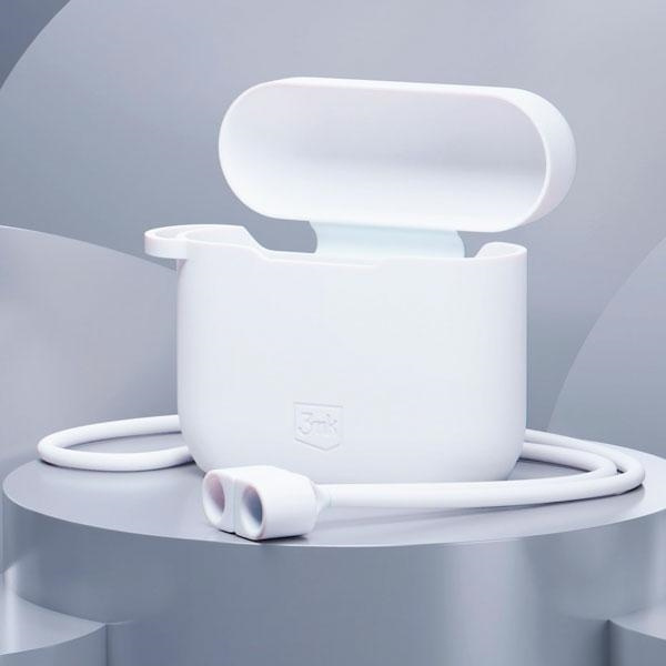 3MK Silicon Case Apple AirPods 3 + carabiner white