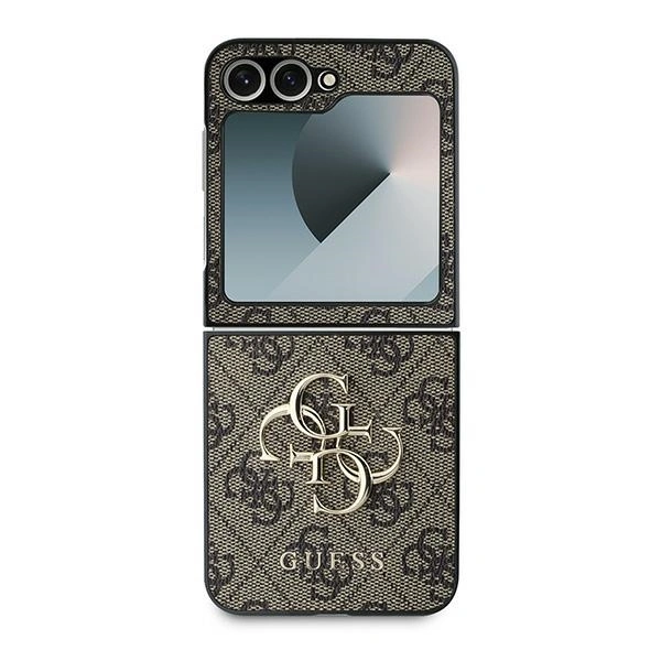 Case Guess GUHCZF64GMGBR Samsung Galaxy Z Flip6 Leather 4G Metal Logo brown/brown