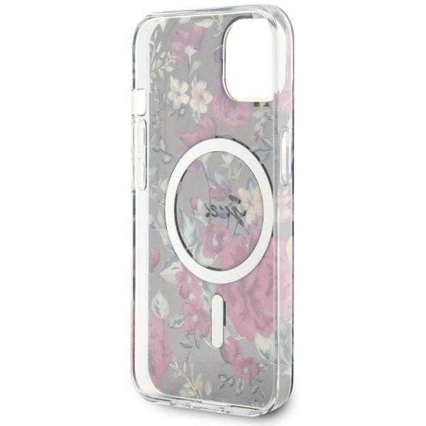 Guess GUHMP14MHCFWSA Apple iPhone 14 Plus khaki hardcase Flower MagSafe