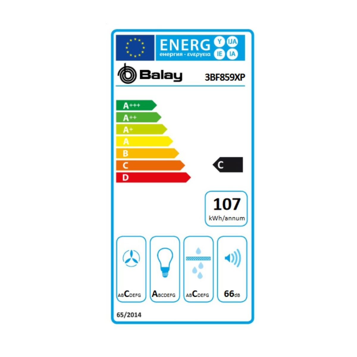 Conventional Hood Balay 3BF859XP 86 cm 790 m3/h 66 dB 277W Steel