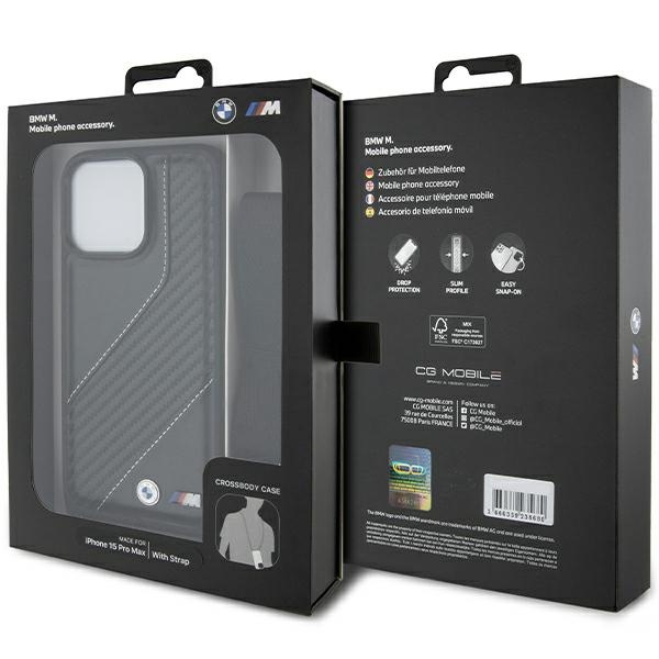 BMW BMHCP15L23PSCCK Apple iPhone 15 Pro hardcase M Edition Carbon Stripe & Strap black